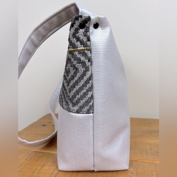 Unshattered | Upcycled Mixed Media Crossbody Hand Bag - Picture 7 of 7